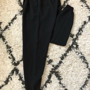 Black silky jogger pants